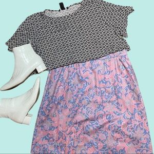 Plus Size Vintage Paisley Pastel Pencil Skirt